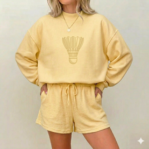 Women Mock Neck Top With Shorts <b>Set</b> Soft Touch Relaxed Fit Easy Wear Daily Outfit Casual Style Clothing - Product Image 1