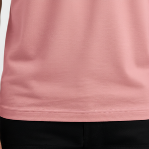 T-shirt décontracté RedFlix de luxe rose pastel, respirant, à manches courtes, en soie/coton, tissu jersey 240g, couleur unie pour homme - Product Image 6