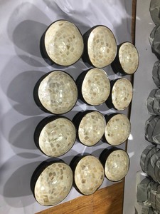 [BEST SELLING] Bol en bois avec incrustation de perles, fait main, design bohème, écologique, plat de service, salade, fruits, petit-déjeuner, vaisselle - Product Image 3