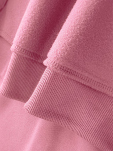 Custom Logo Hoodie Pink 100% Cotton French Terry Regular Fit Unisex Casual Autumn Wear Heat Transfer Printed - Product Image 3