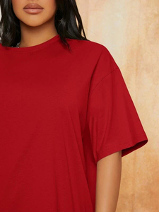 Camisetas Casuales de Verano para Mujer, Personalizadas, Holgadas, 100% Algodón, Transpirables, Bordadas, con Serigrafía, Manga Corta - Product Image 4