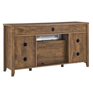 Meuble TV moderne en bois MDF de 55 pouces avec finition en bois de grange récupéré et foyer/chauffage électrique pour salon/maison de campagne - Product Image 3