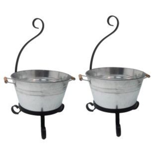 Bañera para Bebidas Ovalada Grande Negra Galvanizada de la Más Alta Calidad con Soporte, Cubitera y Enfriador de Vino Independiente para Fiestas y Eventos - Product Image 6