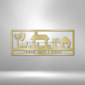 Belén con Ángeles hecho a mano | Conjunto de establo de madera de pino | Conjunto de decoración navideña para uso doméstico o regalo - Product Image 1