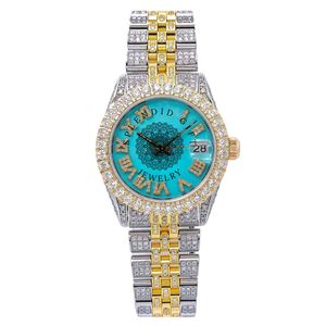 Reloj de Lujo con Diamantes para Hombre, Analógico de Cuarzo, Caja Plateada/Moissanita de 28 mm, Cristal de Zafiro, Movimiento ETA, Resistente al Agua 10 m, Oculto - Product Image 6