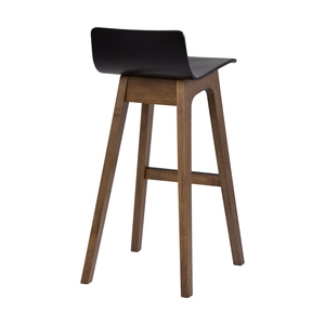 Ready Stock Premium Walnut Finish High Chair with Low Back <b>Seat</b> Design for Hospitality - Product Image 4