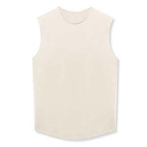 Débardeur long pour homme 100 % polyester respirant, séchage rapide, anti-boulochage, extensible, coupe jersey, design vierge, grammage lourd - Product Image 4