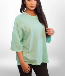T-shirt grande taille pour femme, mode décontractée, impression personnalisée sur tissu jersey, vente en gros - Product Image 5