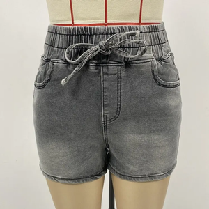 Nuevos shorts vaqueros de cintura alta para mujer, control de abdomen, con dobladillo vaquero, ideales para el verano. - Product Image 6