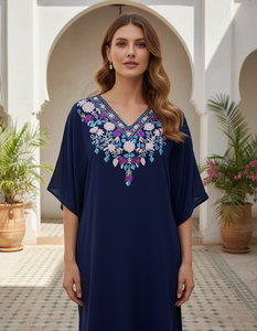 Cotton Crush Kashmiri Aari work <b>Kaftan</b> <b>Tops</b> - Product Image 3