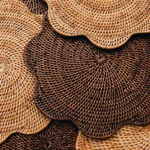 Platos de ratán natural al por mayor para decoración de mesas de boda, mantel rústico de mimbre tejido para uso en restaurantes, hoteles y hogares. - Product Image 2