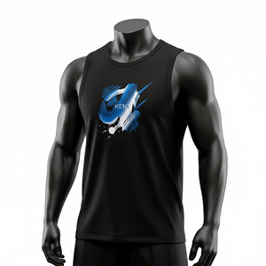 เสื้อกล้ามถักแบบกำหนดเอง ผลิตจากโพลีเอสเตอร์ผสมสแปนเด็กซ์ เป็นมิตรต่อสิ่งแวดล้อม แห้งเร็ว ระบายอากาศได้ดี เหมาะสำหรับออกกำลังกาย สำหรับผู้ชายและผู้หญิง รับผลิตแบบ OEM ODM ขายส่ง - Product Image 6