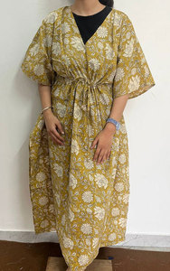 Vestido Kaftan de Algodón Estampado a la Moda para Mujer con Tela Transpirable y Aspecto Elegante - Product Image 2