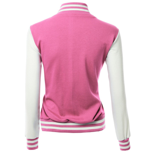 Blouson universitaire pour femme en cuir véritable et laine, style simple et tendance, avec broderie personnalisée, coupe courte, respirant et coupe-vent - Product Image 5
