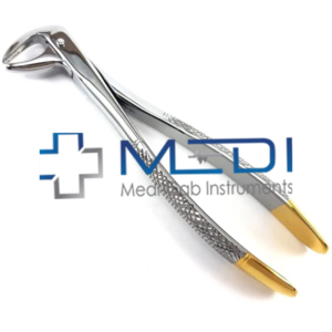 Forceps d'extraction dentaire manuels ergonomiques de qualité supérieure, manche plaqué or, instrument en acier inoxydable réutilisable, autoclavable, résistant à la rouille - Product Image 6