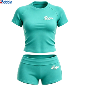 Conjuntos de Verano para Mujer, Camiseta de Algodón, Conjuntos Sexys con Logotipo Personalizado, Conjunto de Shorts, Ropa de Verano para Mujer, Conjuntos de Manga Corta - Product Image 4