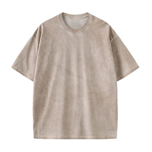 Wholesale 230gsm Plus Size Mens Hip Hop Stone Streetwear <b>Tshirt</b> 100% Cotton Tee Shirts Oversized Acid Wash Vintage T-Shirts - Product Image 2