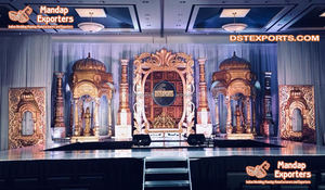 Decoración de Escenario para Boda con Temática Blanca de Maharaja, Elegante Decoración de Escenario para Boda con Temática Blanca, Gran Decoración de Escenario para Boda - Product Image 2