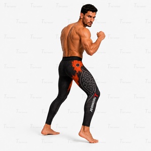 กางเกงเลกกิ้ง MMA แบบรัดรูป 220 กรัม โพลีเอสเตอร์ผสมสแปนเด็กซ์ ระบายเหงื่อได้ดี ยืดหยุ่น เหมาะสำหรับการฝึกซ้อม กีฬา ฟิตเนส สำหรับผู้ใหญ่ - Product Image 4
