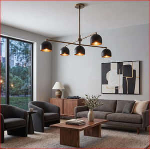 Unique Luxury Modern Black & Brass 5-Light Sputnik Chandelier swing lighting fixture for home decor - Product Image 4