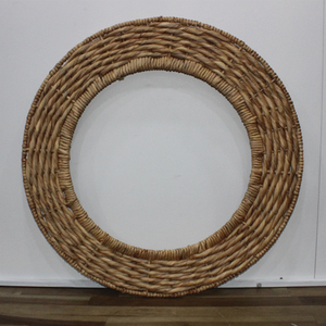 Hot Sales Natural Water Hyacinth <b>Glass</b> <b>Mirror</b> Round Minimalist Anniversary Gift - Product Image 2