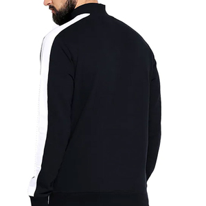 Men's Black <b>White</b> Stripe Tracksuit Set Half-Zip Sweatshirt Full Length Pants Breathable Sporty Style Regular Fit Autumn Wear - Product Image 2