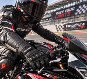 Gants de moto classiques haut de gamme en cuir respirant avec écran tactile pour l'aventure en montagne, le motocross et la course - Product Image 6