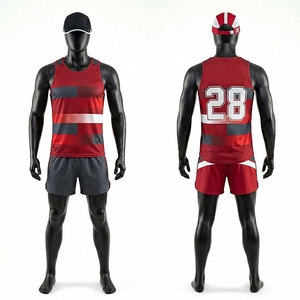 Nuevo diseño de uniforme deportivo resistente al sudor para pista y campo, ropa deportiva personalizada de estilo moderno, uniforme de camiseta y pantalones cortos para correr. - Product Image 2