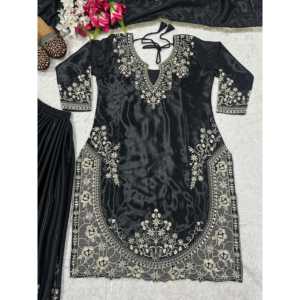 Ensemble de costumes de soirée pour femmes avec Sharara Plazzo et Dupatta - Product Image 3