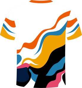 Maillot de sport unisexe à col en V et manches courtes, 100 % polyester uni, imprimé par transfert thermique, motif géométrique, anti-humidité, 140 g - Product Image 2