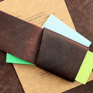 Italian Leather Stitchless <b>Wallet</b> Minimalist Slim Card Holder <b>RFID</b> <b>Blocking</b> Genuine Leather No Stitch <b>Wallet</b> SLW-0013 - Product Image 1