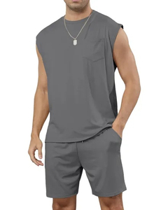 High Street Plus Size Men's <b>Sets</b> 2 Piece Tracksuit <b>Set</b> with Sleeveless T-Shirt <b>and</b> Casual Tank <b>Tops</b> <b>Short</b> <b>Sets</b> Quick Dry Design - Product Image 2