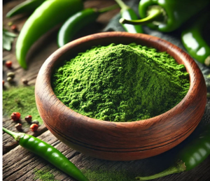 Polvere di Peperoncino Verde Premium <span class=keywords><strong>KIRAN</strong></span> FOOD EXPORT, Grado Alimentare, Estratto Erboristico, Capsaicina 0.99, Spezia Essiccata ad Aria Calda, Fornitura all'Ingrosso - Product Image 1