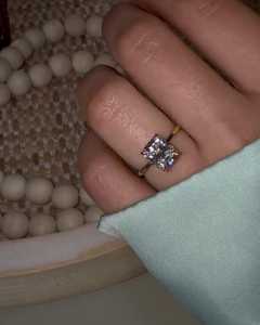 Engagement <b>Rings</b> 2.5Ct <b>Cushion</b> Cut Lab Grown Diamond 14k 18k Solid Gold Prong Set Solitaire Proposal <b>Ring</b> Statement Fine Jewelry - Product Image 6