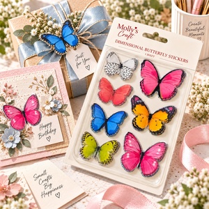Pegatinas de Mariposas Dimensionales 3D, Pegatinas Decorativas para Decoupage, Borde Holográfico de Colores para Álbumes de Recortes, Tarjetas y Cajas de Regalo - Product Image 4