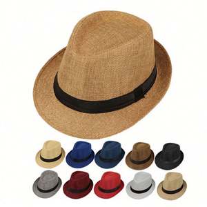 Sombreros de Paja Estilo Vaquero de Diseño Promocional, Venta Directa de Fábrica, Precio Moderado, Sombrero de Paja Personalizado para Hombre con Correa de Cuero - Product Image 1