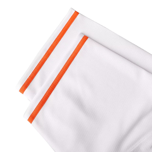 Camiseta de Béisbol Blanca con Ribete Naranja, Manga Corta, Cierre de Botones, Unisex, Ropa Deportiva para Adultos, Uniforme Transpirable de Poliéster - Product Image 3