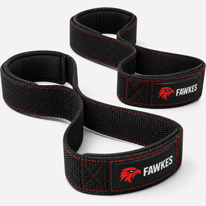 Sangles de musculation Fawkes en nylon noir, légères, réglables, confortables, avec fermeture à boucle ajustée, unisexes - Product Image 1