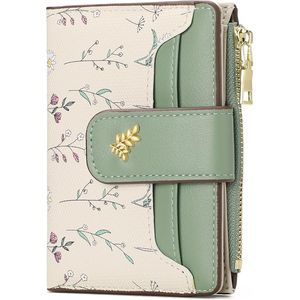 Women's <b>RFID</b> Blocking Leather Bifold Zipper Pocket <b>Wallet</b> with ID Window Small Credit Card Holder - Product Image 2