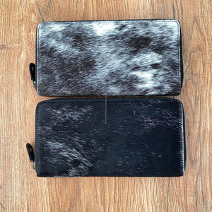 Precio de fábrica, monedero de piel de vaca para mujer, cartera con cremallera, Cartera de mano larga de cuero genuino, tarjetero, carteras para mujer - Product Image 3