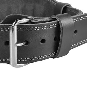 Premium Cowhide Leather Strong Heavy Duty Breathable Weightlifting Support <b>Belt</b> Buckle Closure Non-Slip Gym Training - Product Image 5
