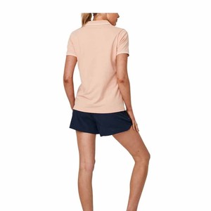 Polo de Primera Calidad para Mujer, Color Rosa, Manga Corta, Color Sólido, Tejido de Punto Informal, Largo Regular, Transpirable, Poliéster - Product Image 2