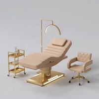 Lit de massage électrique 4 moteurs Jincheng Luxury Spa Room noir et rose, réglable, pour soins du visage, extensions de cils, pour salon