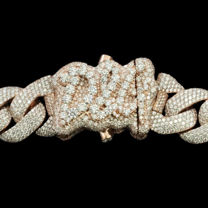 Cadena de Eslabones Cubanos de Lujo Chapada en Rodio con Plata 925 y Moissanita, Collar con Piedras Baguette Heladas, Joyería Hip Hop, Regalo para Hombres y Mujeres - Product Image 3