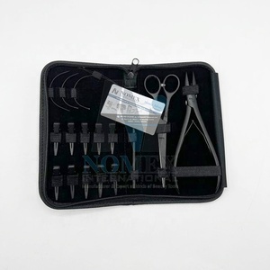 Kit d'outils d'extension de cheveux professionnel avec pinces à ciseaux en acier inoxydable et aiguilles de type C pour usage commercial - Product Image 2