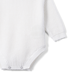 Combinaison pour bébé garçon en tricot écologique, 100% coton, couleur unie, boutons YKK, combinaison d'hiver pour nourrisson, personnalisation OEM ODM disponible - Product Image 4