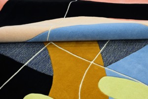 Alfombra Redonda Abstracta Orbit – Lana de Nueva Zelanda Hecha a Mano |   Alfombra Moderna de Diseño Artístico - Product Image 2