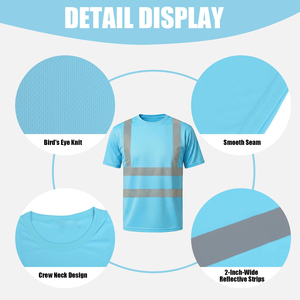 T-shirt haute visibilité personnalisé, design réfléchissant, vêtements de sécurité pour travaux de construction, vêtements réfléchissants, chemise de sécurité pour hommes - Product Image 4