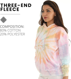 Sweat à capuche tie-dye pour femme, ultra confortable, élégant, à tons dégradés, coupe ample, vêtement de détente douillet, essentiel pour l'hiver - Product Image 6