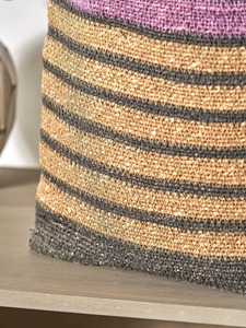 Pacific Lifestyle Purple Seagrass Stripe <b>Square</b> <b>Basket</b> Handmade <b>Storage</b> <b>Basket</b> Wholesale eco-friendly Made in Viet Nam - Product Image 4